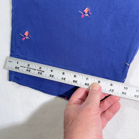 Sag Harbor Sport Casual Pant Woman's 18W Royal Blue w/ All-over Parrots Stretch - Picture 7 of 12